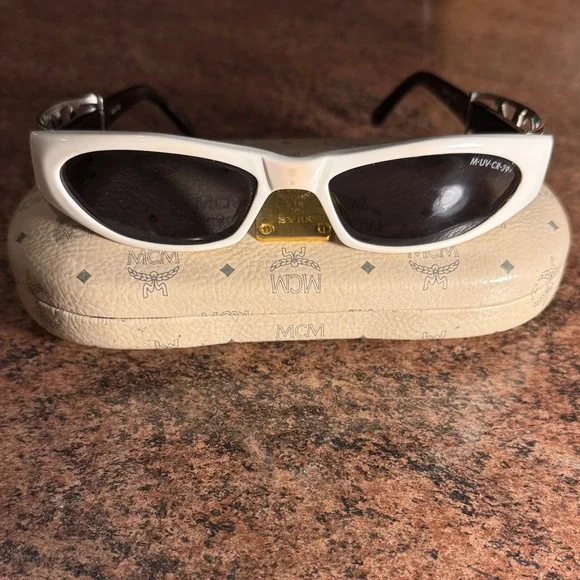 MCM Ivory Sunglasses with Black Accents - Picture 3 of 14